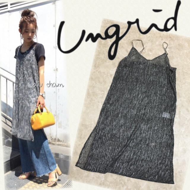 Ungrid(アングリッド)のUngrid♡ラメスリットキャミワンピース レディースのワンピース(ひざ丈ワンピース)の商品写真