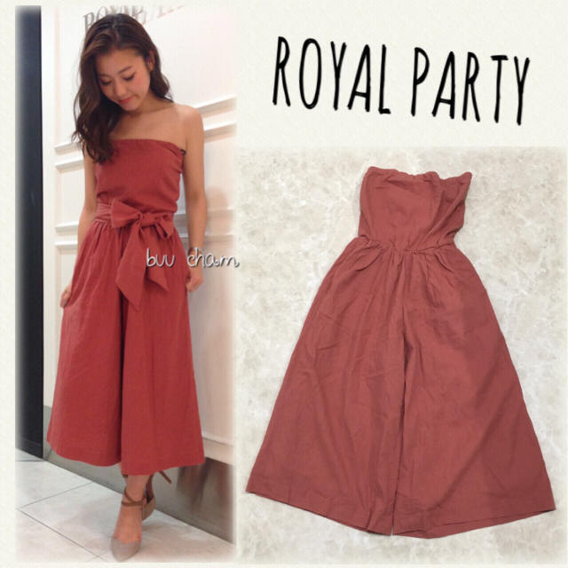 ROYAL PARTY(ロイヤルパーティー)のROYAL PARTY♡麻混ベアガウチョオールインワン レディースのパンツ(オールインワン)の商品写真