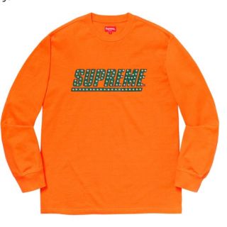 シュプリーム(Supreme)のL  supreme  studded L/S TEE orange(Tシャツ/カットソー(七分/長袖))