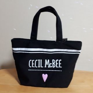 セシルマクビー(CECIL McBEE)のCECIL McBEE　ランチ　トートバッグ　黒　セシルマクビー(トートバッグ)