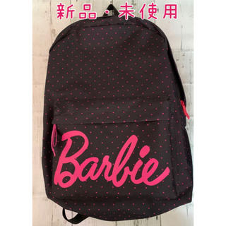 バービー(Barbie)のバービーリュック黒×ピンクドット 新品・未使用(リュック/バックパック)