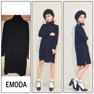 エモダ(EMODA)のEMODA♡ハイネックニットワンピース(ひざ丈ワンピース)