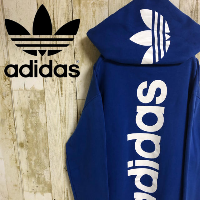 adidas(アディダス)の【海外限定】アディダスオリジナルス ビッグロゴ プリント プルオーバー パーカー メンズのトップス(パーカー)の商品写真