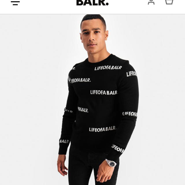 BALR. クルーネックセーター　黒　M メンズのトップス(ニット/セーター)の商品写真