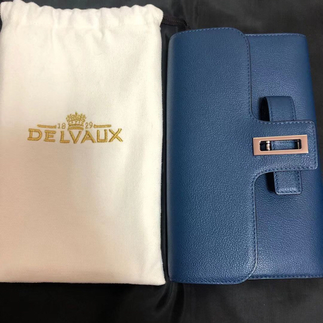 デルヴォー DELVAUX 折りたたみ財布 ネイビー ミニ