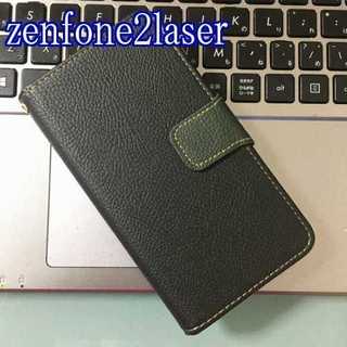 zenfone2laser ブラック×モスグリーン　ツートンカラー(Androidケース)