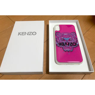 ケンゾー(KENZO)の★新品☆KENZO iPhoneXS/Xケース ビビッドピンクミッドナイトブルー(iPhoneケース)