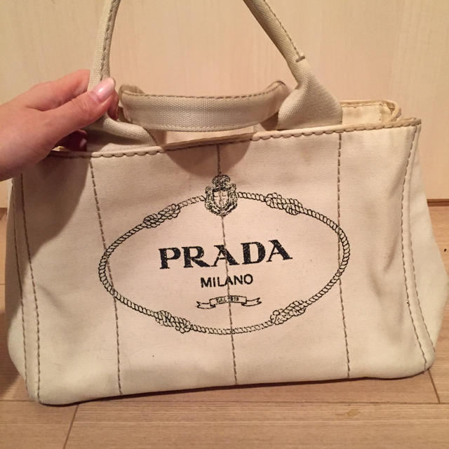 PRADA カナパ ハンドバッグ  アイボリー ベージュ