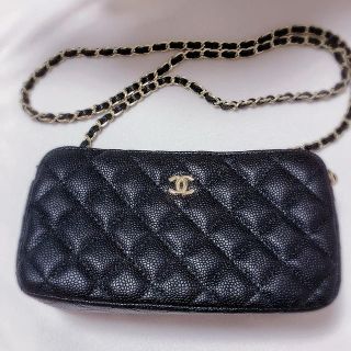 シャネル(CHANEL)のCHANEL シャネル　キャビアスキン　チェーンショルダーバッグ　ブラック　(ショルダーバッグ)