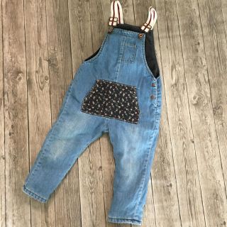 ザラキッズ(ZARA KIDS)のzara baby デニム　サロペット　裏起毛　92(パンツ/スパッツ)