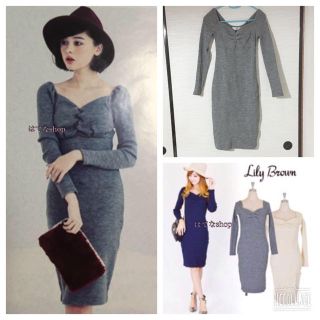 リリーブラウン(Lily Brown)の美品✨リブタイトワンピース(ひざ丈ワンピース)