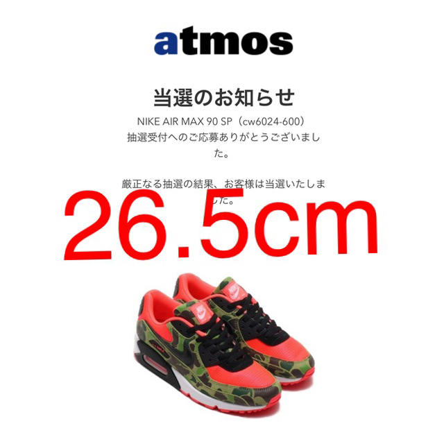 atmos(アトモス)のNIKE エアマックス90 duck camo 26.5cm メンズの靴/シューズ(スニーカー)の商品写真
