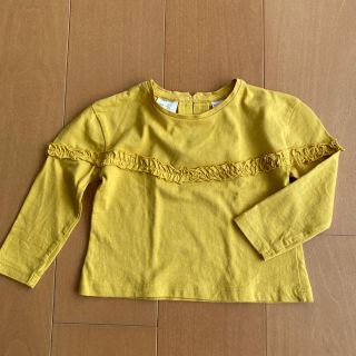 ザラ(ZARA)のZARA  フリル長袖Tシャツ　74サイズ(シャツ/カットソー)