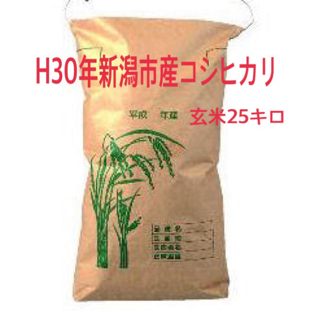 米/穀物平成30年 新潟市産 コシヒカリ 玄米 25kg