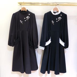 チェスティ(Chesty)のchestyビジュー ワンピース　ネイビー0(ひざ丈ワンピース)