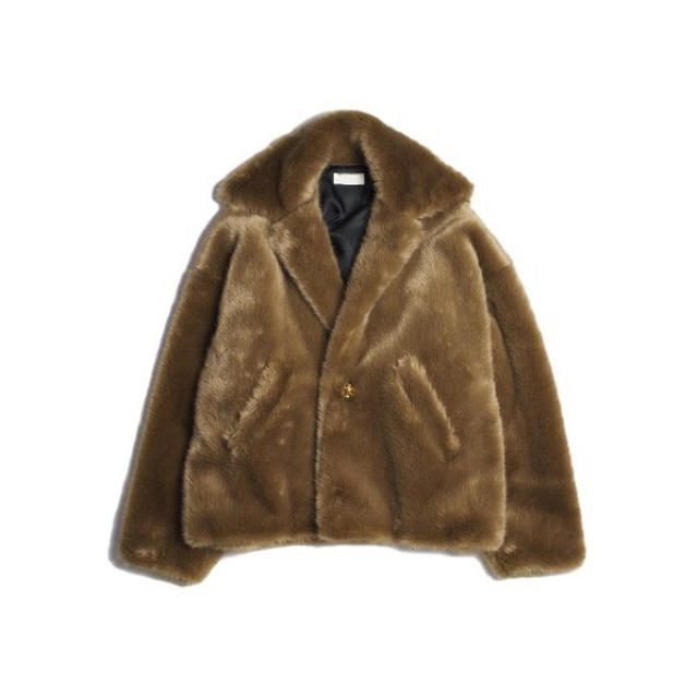 Neon sign 19aw W jewelz fur jacket 46