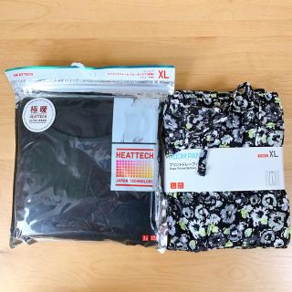 ユニクロ(UNIQLO)のUNIQLO  極暖・長袖　ブラック（ＸＬ）& プリントドレープパンツ（ＸＬ）(その他)