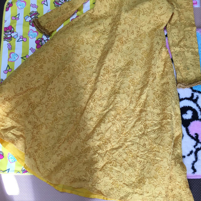 BANANA CHIPS(バナナチップス)の訳ありバナナチップス★総レースロングワンピース★120~130 キッズ/ベビー/マタニティのキッズ服女の子用(90cm~)(ワンピース)の商品写真