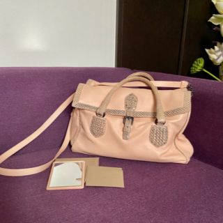 ボッテガヴェネタ(Bottega Veneta)の美品 ボッテガヴェネタ 2wayハンドバッグ レザーショルダーバッグ(ショルダーバッグ)