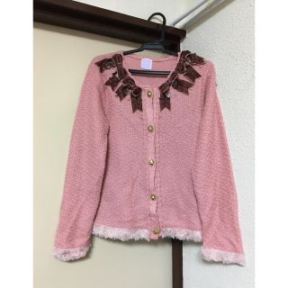 アクシーズファム(axes femme)のaxes femme KIDS  リボンとパールのカーディガン (カーディガン)