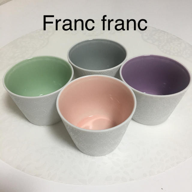 Francfranc(フランフラン)の新品⭐️フランフラン  美濃焼き 白磁フリーカップ  4個 インテリア/住まい/日用品のキッチン/食器(食器)の商品写真