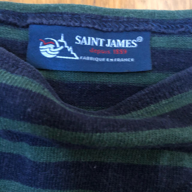 SAINT JAMES(セントジェームス)のセントジェームス　ウエッソン　バスクシャツ　サイズT2 紺×緑ボーダー レディースのトップス(カットソー(長袖/七分))の商品写真