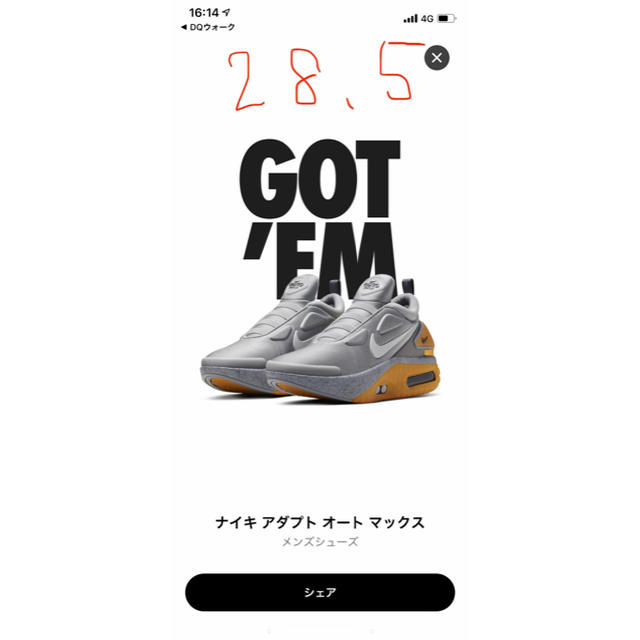 NIKE(ナイキ)の【本日出品やめます/最安】ナイキ アダプト オート マックス 28.5 メンズの靴/シューズ(スニーカー)の商品写真