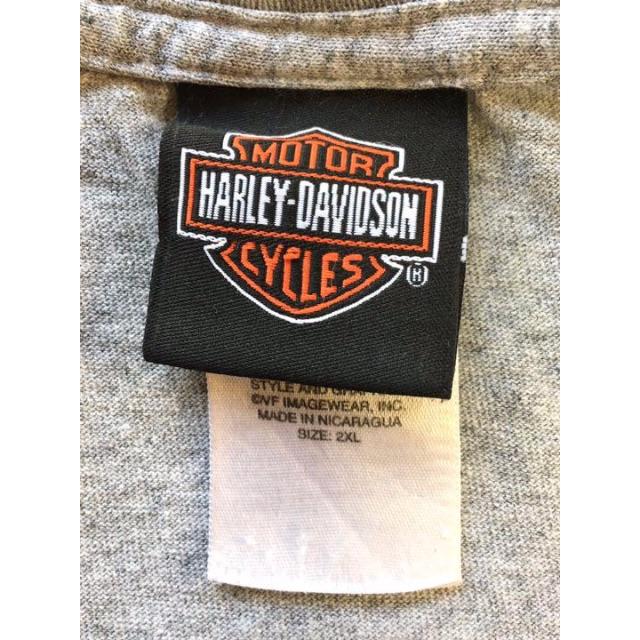 Harley Davidson(ハーレーダビッドソン)の【ビンテージ★古着】ハーレーダビッドソン ロンT 長袖 グレー 袖ロゴ フロリダ メンズのトップス(Tシャツ/カットソー(七分/長袖))の商品写真