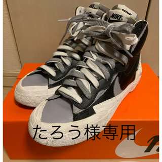 サカイ(sacai)のsacai×NIKE  BLAZER MID 黒 24㎝(スニーカー)