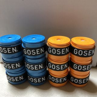 ゴーセン(GOSEN)のGOSENグリップテープ 青とオレンジ 各6個 計12個(テニス)