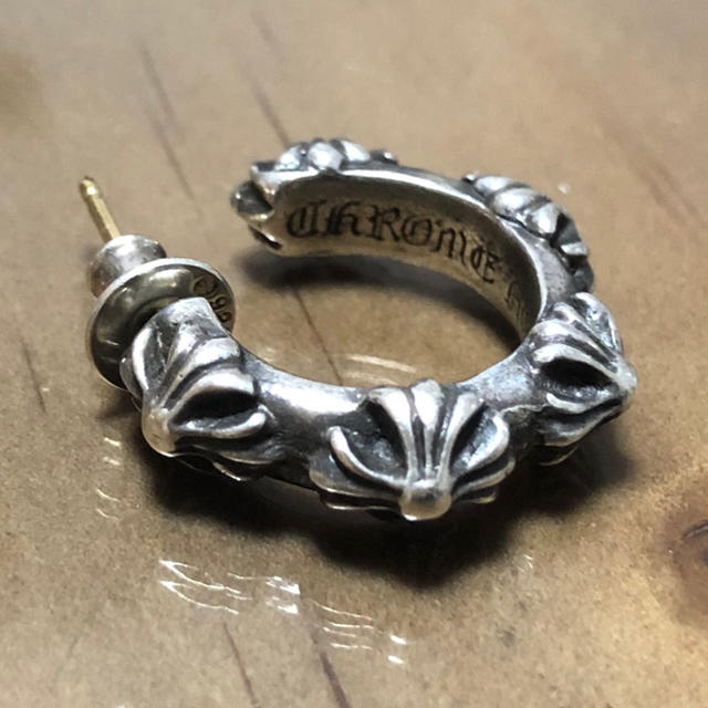 クロムハーツ Chrome Hearts クロスバンド フープピアス 【即発送可能
