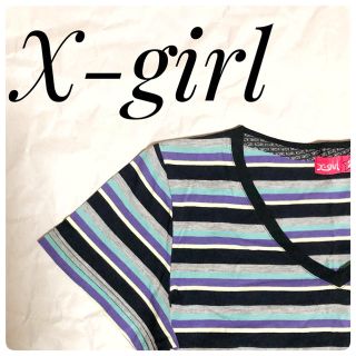 エックスガール(X-girl)のX-girl　レディース　ワンピース　ボーダー　サイズ2(M)　☆☆☆美品☆☆☆(ミニワンピース)