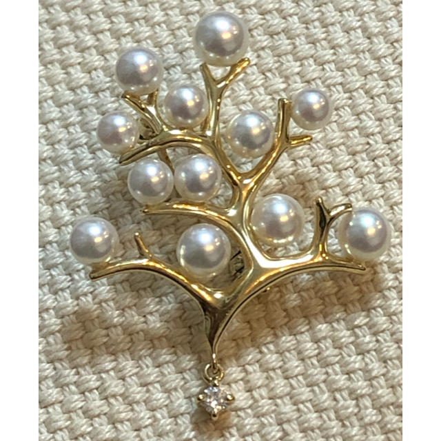 超爆安 MIKIMOTO - ミキモト 幸福の木 ダイヤ付き ペンダント 兼