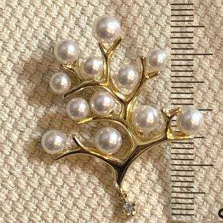 MIKIMOTO - ミキモト 幸福の木 ダイヤ付き ペンダント 兼 ブローチの