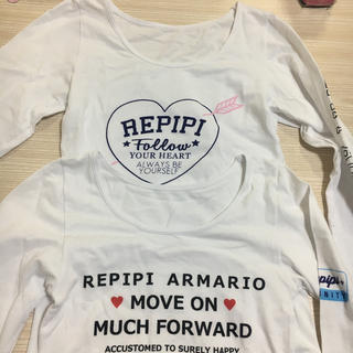 レピピアルマリオ(repipi armario)のレピピ　長袖　白　二枚組　140 150(Tシャツ/カットソー)