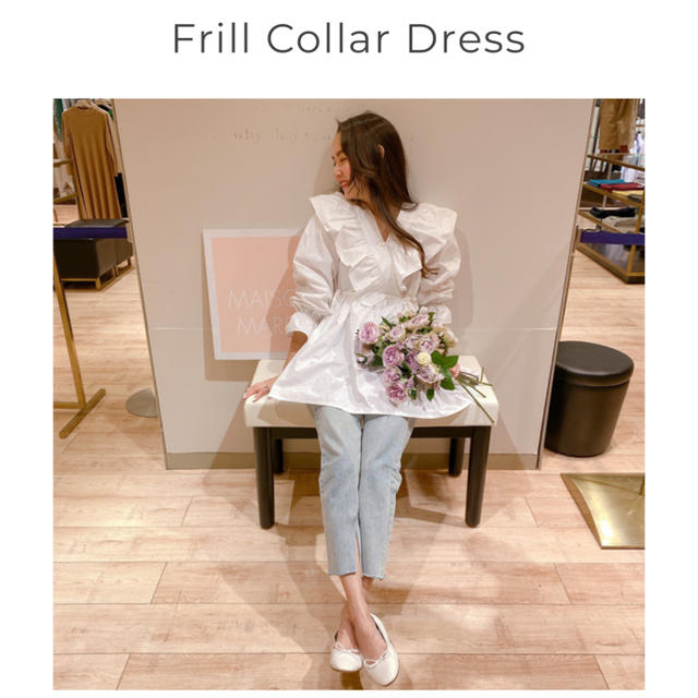 SNIDEL(スナイデル)のmaison marble Flil Collar Dress フリルドレス レディースのワンピース(ミニワンピース)の商品写真