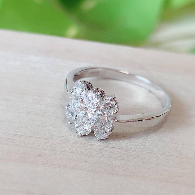 ピッタリ集合♡K18WGダイヤモンドリング1.06ct(total