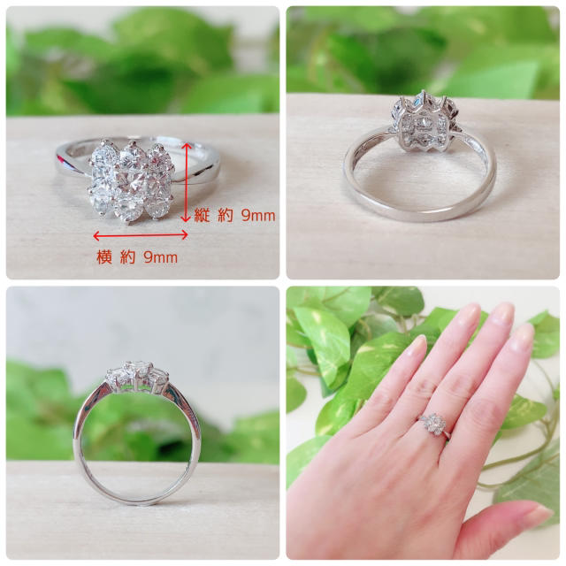 ピッタリ集合♡K18WGダイヤモンドリング1.06ct(total