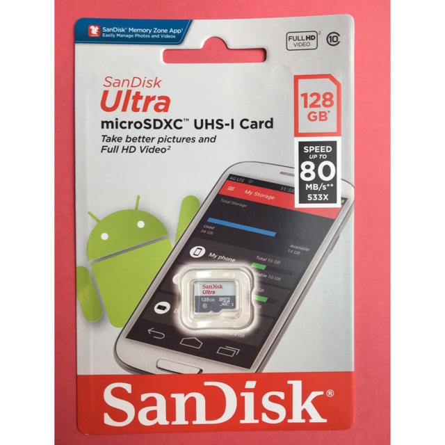 SanDisk micro SD 128GB 新品 マイクロ SD カード スマホ/家電/カメラのPC/タブレット(PC周辺機器)の商品写真