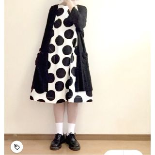 ユニクロ(UNIQLO)のマリメッコ ユニクロ ドットノースリーブワンピース 水玉 marimekko(ひざ丈ワンピース)