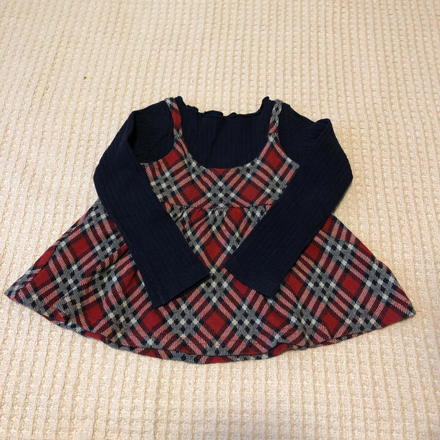 Branshes(ブランシェス)の重ね着風カットソー キッズ/ベビー/マタニティのキッズ服女の子用(90cm~)(Tシャツ/カットソー)の商品写真