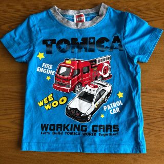 タカラトミー(Takara Tomy)のトミカ☆Tシャツ☆80☆水色☆消防車×パトカー☆美品(Ｔシャツ)