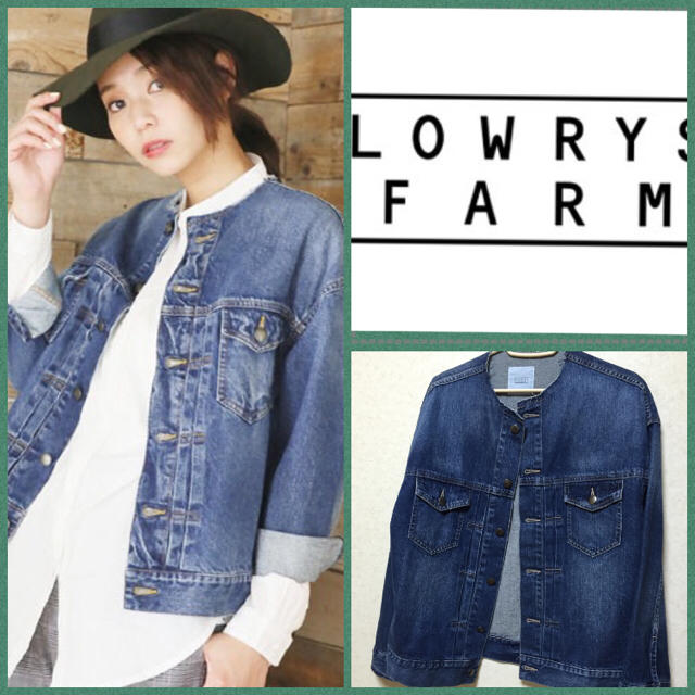 LOWRYS FARM(ローリーズファーム)のノーカラーGジャン❤️ブルー レディースのジャケット/アウター(Gジャン/デニムジャケット)の商品写真