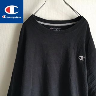 チャンピオン(Champion)のチャンピオン　刺繍ワンポイントTシャツ　2XL ブラック　ビックサイズ　ゆるダボ(Tシャツ/カットソー(半袖/袖なし))