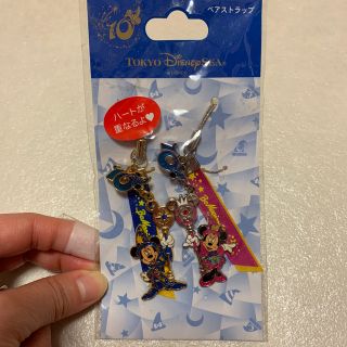 ディズニー(Disney)の新品 10周年 ディズニー ミッキー ミニー ペアストラップ(キャラクターグッズ)