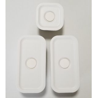 ムジルシリョウヒン(MUJI (無印良品))の無印　弁当箱・白 スクエア　3個セット　MUJI　無印良品(弁当用品)