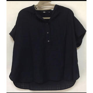 ユニクロ(UNIQLO)のユニクロ☆ブラウス☆XL☆ネイビー(シャツ/ブラウス(半袖/袖なし))