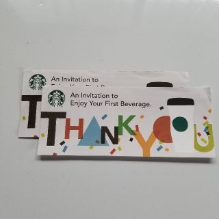 スターバックスコーヒー(Starbucks Coffee)のスタバドリンクチケット2枚(フード/ドリンク券)