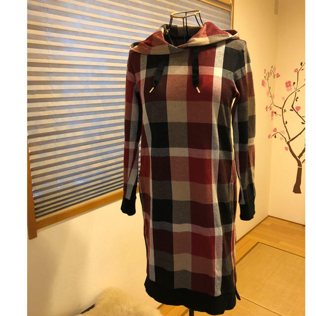 BURBERRY BLUE LABEL(バーバリーブルーレーベル)の約2.8万美品美品ブルーレーベルクレストブリッジ上質コットンチェック柄ワンピース レディースのワンピース(ひざ丈ワンピース)の商品写真