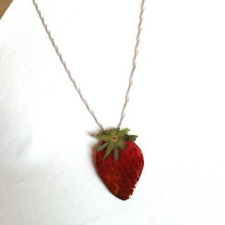 本物の苺ネックレス♪シルバー925(オーダーメイド)